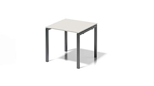 BISLEY Cito Schreibtisch, 740 mm höhenfixes U, H 19 x B 800 x T 800 mm, Metall, Gw334 Dekor Grauweiß, Gestell Anthrazitgrau, 80 x 80 x 74 cm