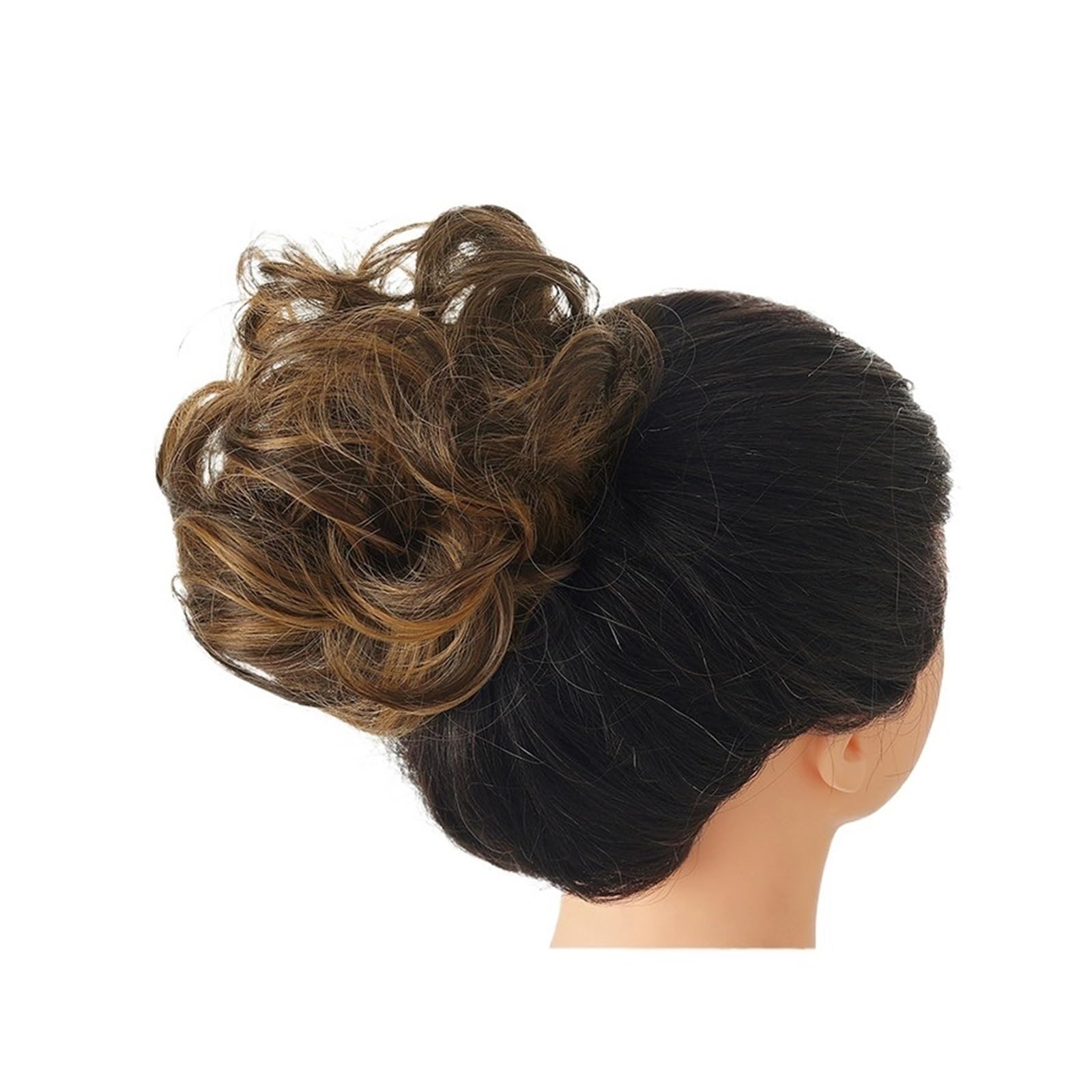 Haarteil Synthetischer unordentlicher Haarknoten, Chignon, Haargummis, gefälschtes Haarband, Zopf, elastischer Haarteilschwanz for Frauen, synthetischer Wickel, lockiger Pferdeschwanz Haarverlängerung