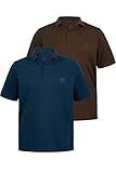 JP 1880 Herren Poloshirts, 2er-pack, Dunkel Taupe, 3XL EU