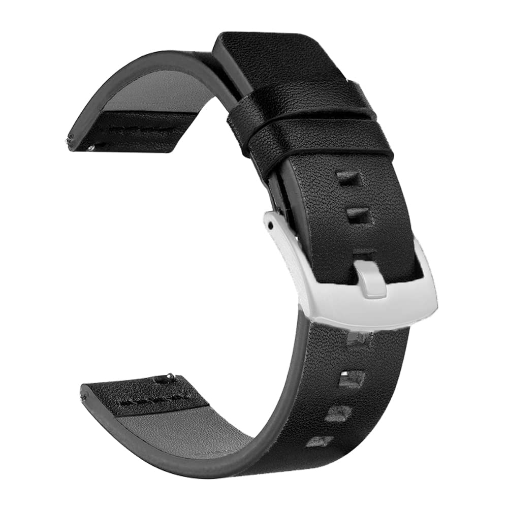 BANDKIT Uhrenarmband aus echtem Leder für Garmin Vivoactive 3S/4S/Venu 2S Smartwatch-Armband, 18 mm, 18mm Width, Achat