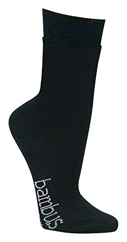 12 Paar superweiche Bambus Socken für Sie und Ihn - Optimaler Tragekomfort - Kein drückendes Gummi - Ideal für Business, Sport und Freizeit (Schwarz, 43-46)