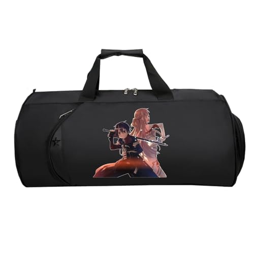 Swo-rd Art Onli-ne HandgepäCk Tasche, Faltbare Reisetasche HandgepäCk, Weekender HandgepäCk Koffer füR Herren Und Damen Flugzeug(Black 16)