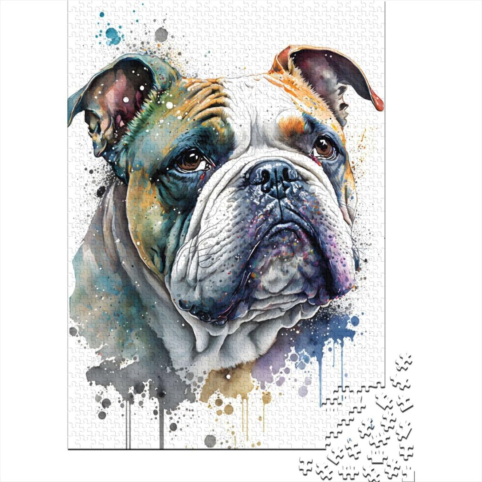 1000-teiliges Puzzle für Erwachsene und Teenager, Französische Bulldogge, Holzpuzzle, Puzzle für Erwachsene und Teenager, nachhaltiges Puzzle für Erwachsene, Spiele 75 x 50 cm