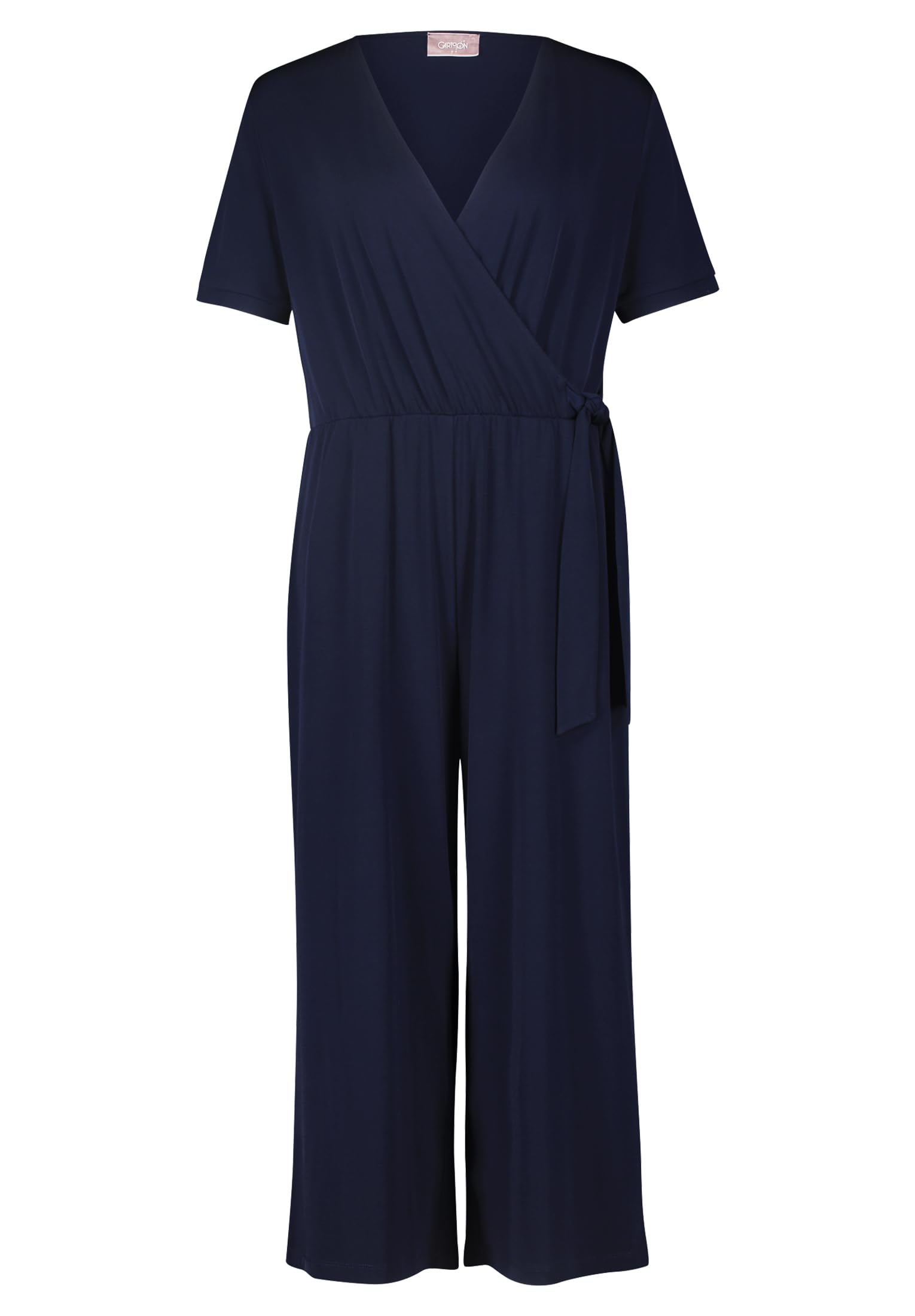 Cartoon Damen Jumpsuit mit Bindegürtel Dunkelblau,42