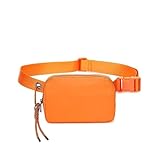 Bovagu Crossbody， Long Strap Crossbody Bag， Anti Theft Crossbody Bag for Women Men Travel Hiking Running,Outdoors Hands-Free Wallets Waist Pack Phone Bag(Orange)