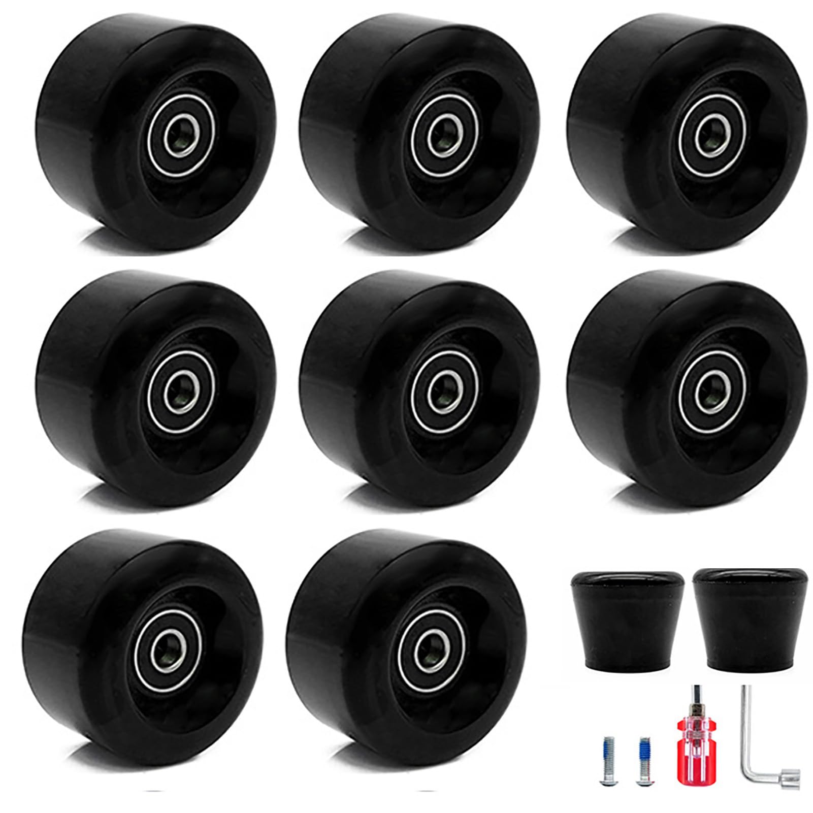 BFVAKBKYT Rollschuh-Räder, Ersatz-Skateboard-Rollen, 8er-Pack, 82A, Roller-Roller(Black)