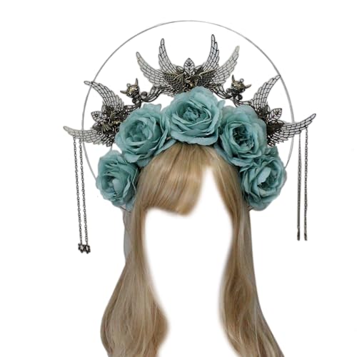 SunGoddess Kopfbedeckung Vintage Kopfbedeckung Blume Stirnband