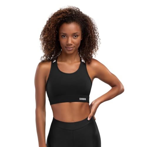 SIROKO - Damen Burn Radsport BH, schwarz / weiß, XS