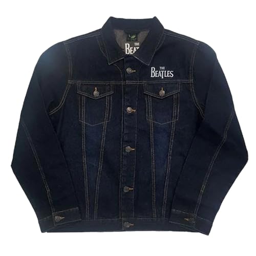 The Beatles Denim Jacke Drum Drop T Band Logo Nue offiziell Unisex Blau L