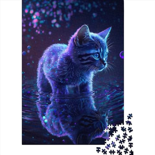 Unterwasserkatze, Holzpuzzle für Erwachsene und Teenager, 500 Teile, Puzzle für Erwachsene, lustige Familienpuzzles für Erwachsene (Größe 52 x 37 cm)