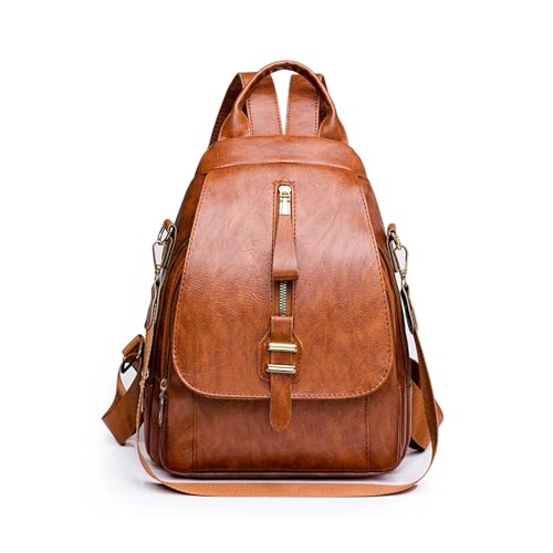 QSFZ NICHANGHUA Rucksäcke Frauen Einfarbig Casual Reisetaschen Große Kapazität Schule Schulter Tasche for Mädchen (Color : Brown, Size : 13 inches)