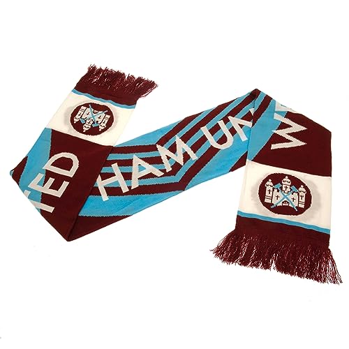 West Ham United English Premier League 76 Retro Crest Schal – Authentischer EPL, Claret/Blau, 4 1/2 feet