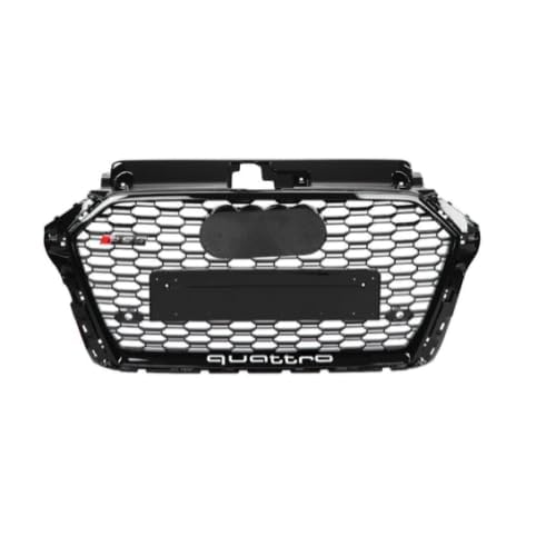 LNCZX Auto Front Kühlergrille für Audi A3 RS3 Style 8V 2017 2018 2019 2020 2021 2022 2023, Haube Kühlergrill Grill Wabengrill Ersatz Tuning Verschleißteile Karosserie-Anbauteile