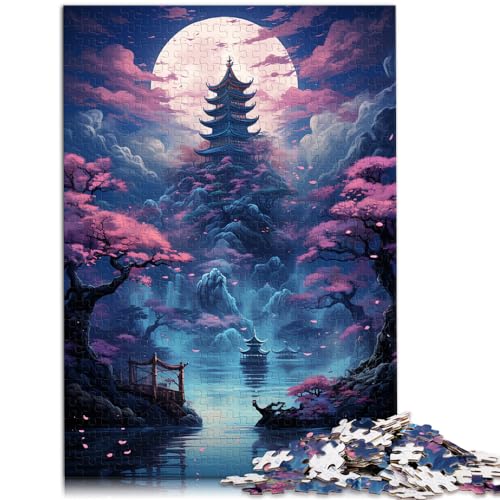 Puzzle Ein wunderschönes rosa Waldgemälde. 1000-teiliges Puzzle aus Holz. Anspruchsvoll, aber unterhaltsam und humorvoll. 1000 Teile (50 x 75 cm)