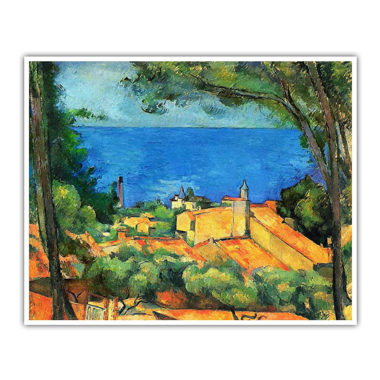 CanvasArts Paul Cezanne - l Estaque with Red Roofs - Poster (90 x 70 cm, Poster)