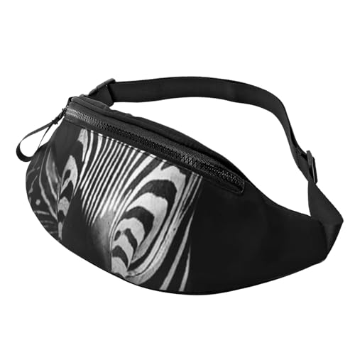 HSJFS Modische Hüfttasche mit Sonnenuntergang-Handflächen-Druck, verstellbarer Gürtel, lässige Brusttasche, zebra, Einheitsgröße