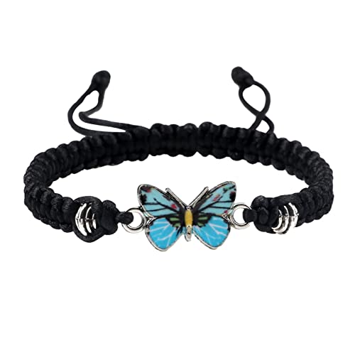 Armband Schmetterlingsarmband für Teenager-Mädchen, verstellbar, süßer Charme, handgefertigt, geflochtene Armbänder, Schmuck, Frauen, Weihnachts- und Geburtstagsgeschenk, Damenschmuck (Farbe: XS,