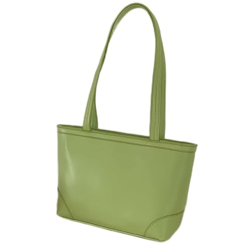 ohodhmnu Damen-Tragetasche, Damenhandtaschen, PU-Leder, Damen-Schultertasche, Reißverschluss, Handtaschen, wiederverwendbare Einkaufstasche, grün, no pendant