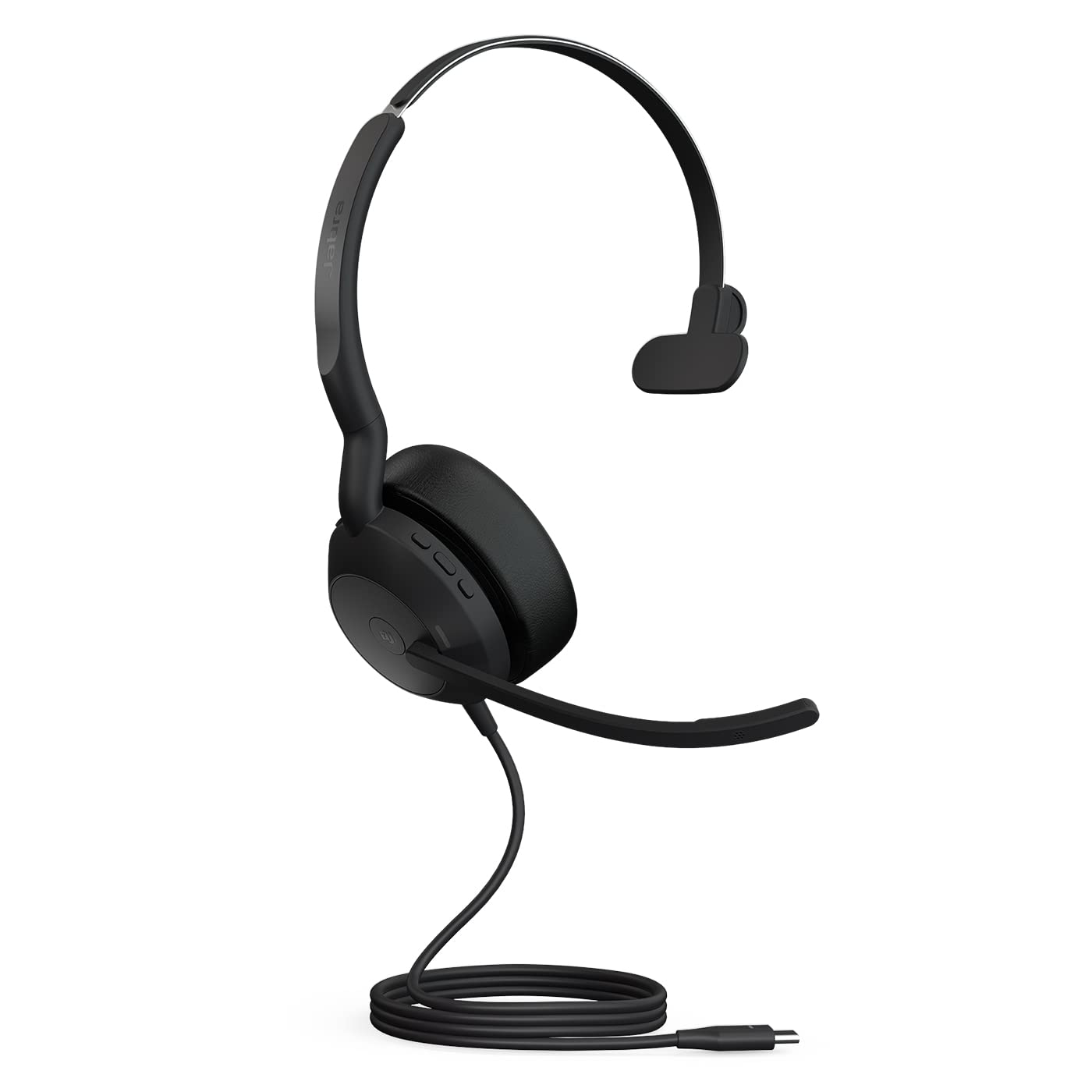 Jabra Evolve2 50 - Kabelgebundenes Mono-Headset mit Jabra Air Comfort - Mikrofone mit aktiver Geräuschunterdrückung (ANC) - für MS Teams zertifiziert, mit anderen Plattformen kompatibel - Schwarz