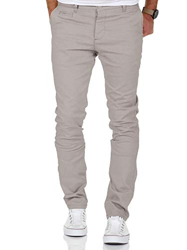 Amaci&Sons Herren Slim Fit Stretch Chino Hose Jeans 7010-09 Hellgrau W33/L32