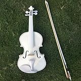 Standard Violine Geigenübungen Für Anfänger Geigenspiel 4/4 Komplette Konfiguration Dekorative Requisiten(White)