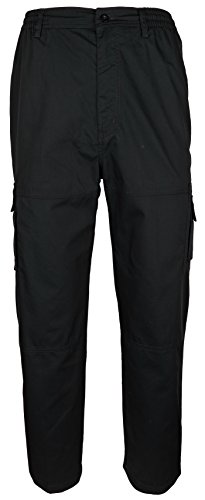 SOUNON Herren Cargohose, Cargo Pants aus 65% Baumwolle, 35% Polyester - Schwarz (M3), Groesse: 2XL