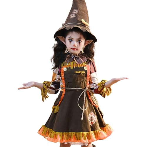 Avejjbaey Mädchen Kostüm Süßes Kleid Kragen Halloween Dress Up Party