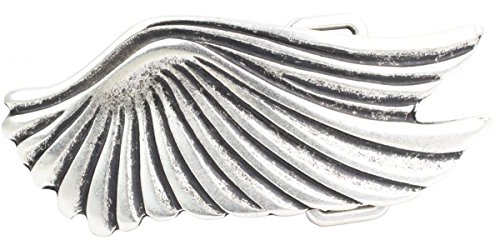 BELTINGER Gürtelschnalle Engelsflügel 4,0 cm | Buckle Wechselschließe Gürtelschließe 40mm Massiv | Wechselgürtel bis 4cm | Silber