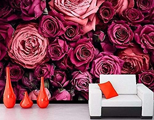 XLMING Rose Multifloral Wein Farbe Ausblick 3D Tapeten Home Esszimmer Sofa Schlafzimmer Wohnzimmer TV Hintergrund-150cm×105cm