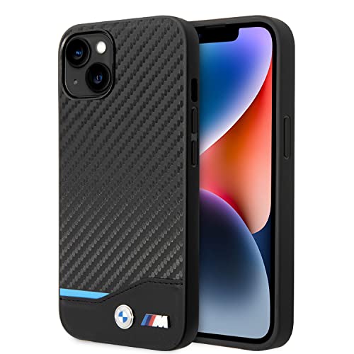 Etui BMW BMHCP14S22NBCK Hülle für iPhone 14 6,1" schwarz/Black Leather Carbon