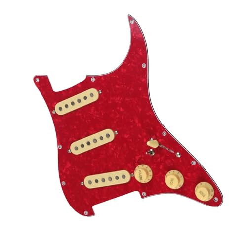 Standard-Pickguard-Tonabnehmer 3-lagiges Gitarren-Schlagbrett SSS Single Coils Pickups Set Exquisites langlebiges Zubehör (Color : 4)