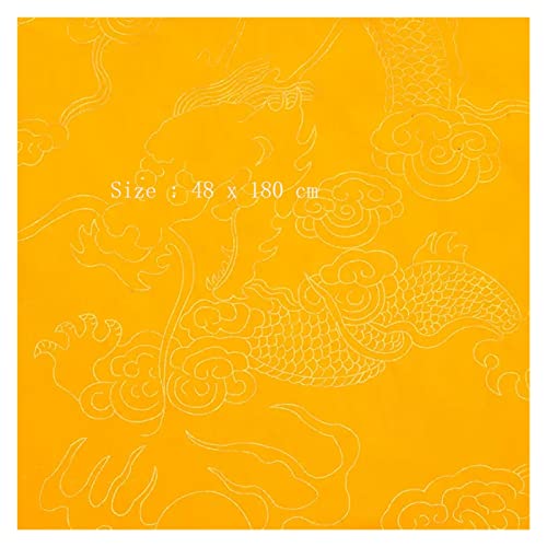 Aqxyxsw 25 Blatt Gelbes Vergoldendes Reis-Xuan-Papier Chinesische Tradition Malerei Zeichnen Kalligrafie Schreiben Rohes Sheng-Papier lingli(C 48 x 180 cm)