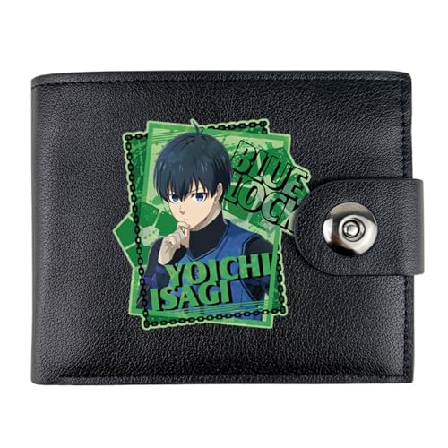 RYNDEX Blue Lo-ck Anime-Geldbörsen, Zweifach Gefalteter Portmonee Klein, PU-Leder Geldbörse Brieftasche Wallet(Color:Multicolor 7)