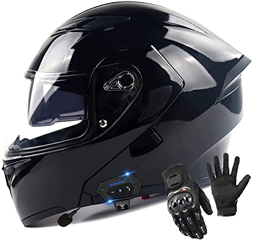 Motorradhelm Klapphelm Bluetooth Helm,ECE Zertifiziert Modularer Helm Doppelvisier Motorrad Integralhelme Roller-Helm Scooter-Helm Mofa-Helm,Eingebautes Mikrofon Automatic Answer