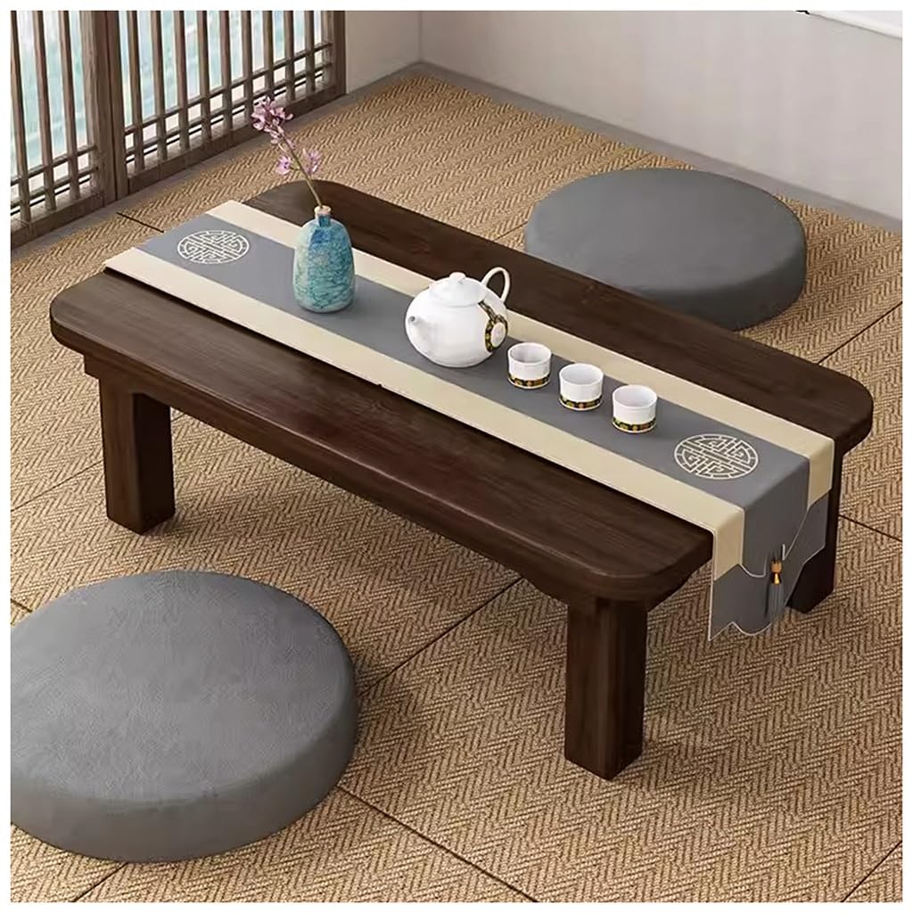 Tatami-Teetisch, Couchtisch, kleiner Teetisch im japanischen Stil, multifunktionaler Erkertisch, niedriger Tisch für Zuhause, Schlafzimmer, kleiner Tisch (Farbe: Holzfarbe, Größe: 100 x 48 x 32 cm) (