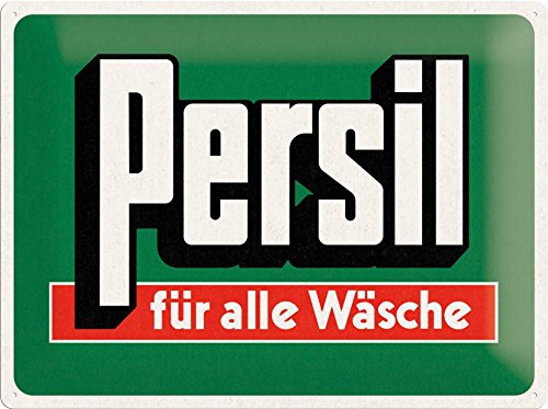 Nostalgic-Art Retro Blechschild, 30 x 40 cm, Persil – Für alle Wäsche – Geschenk-Idee für Nostalgie-Fans, aus Metall, Vintage Design