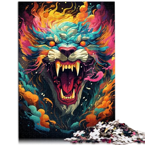 Puzzlespiel „Buntes psychedelisches Monster“ – 1000-teiliges Holzpuzzle ganze Familie und dieses 1000-teilige (50 x 75 cm)