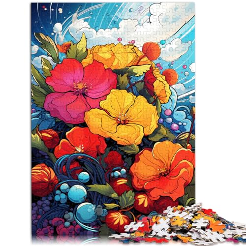 Puzzle für bunte Blumen, Puzzle 1000 Teile, Holzpuzzle, Spielzeug, Puzzle, Lernspiele, Stressabbau-Puzzle, 1000 Teile (50 x 75 cm)