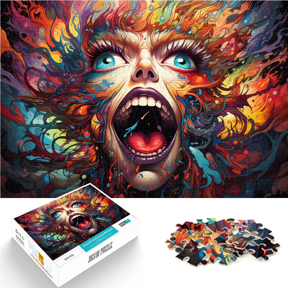 Puzzles Geschenke Spielzeug Fantasiefarbe Frau Kunst Puzzles für Erwachsene 1000 Teile Holzpuzzle Einzigartige Geburtstags 1000 Stück (50x75cm)