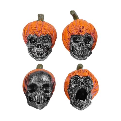 Begchy Halloween-Totenkopf-Harz-Ornamente, Feiertags-Geheimzimmer, Horror-Kürbishut, Totenkopf-Dekoration, Layout, Kunsthandwerk