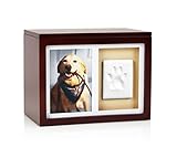 Pearhead Dog Or Cat Paw Prints Pet Memory Box With Clay Imprint Kit, Pet Urn or Keepsake Container, Perfect Pet Memorial Espresso