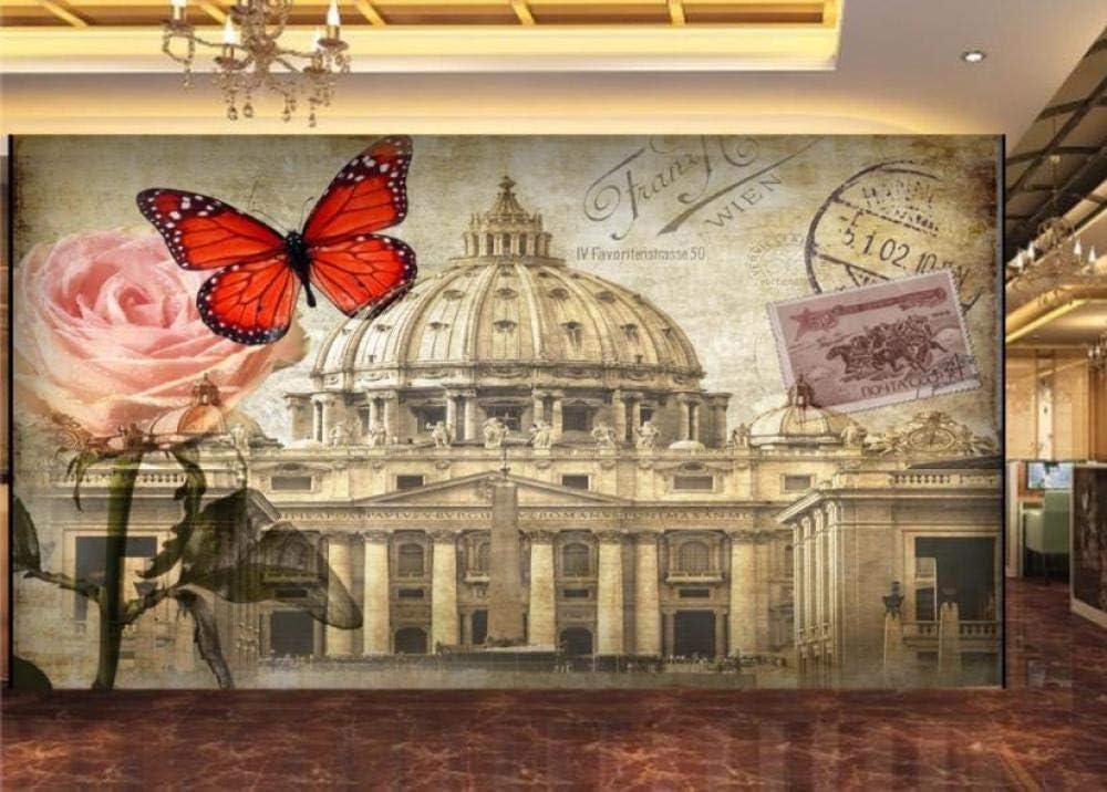 Architektonischer Schmetterling (D H Von Schmetterlingen Bevölkert) 3D Tapete Poster Restaurant Schlafzimmer Wohnzimmer Sofa TV Dekorative Wand-300cm×210cm