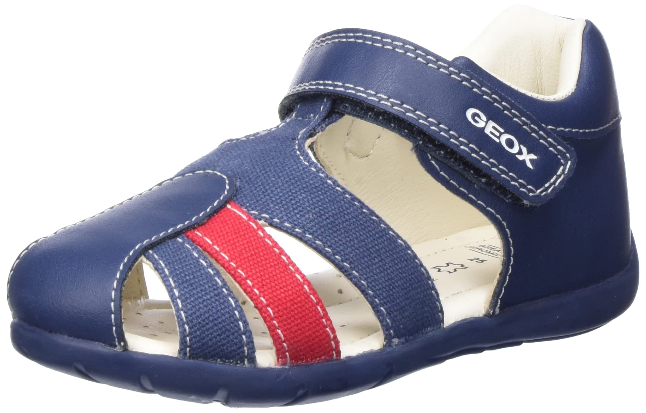 Geox B ELTHAN Boy Sandal, LT Navy/RED, 25 EU