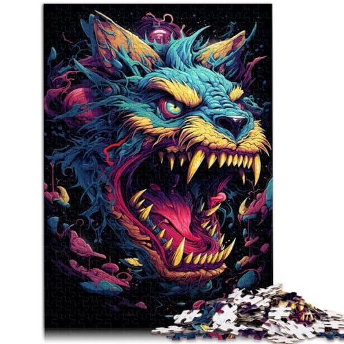 Puzzle, Neonmonster, farbenfrohes psychedelisches Puzzle für Erwachsene, 1000 Teile, Holzpuzzle, Familienunterhaltungsspielzeug, 1000 Teile (50 x 75 cm)