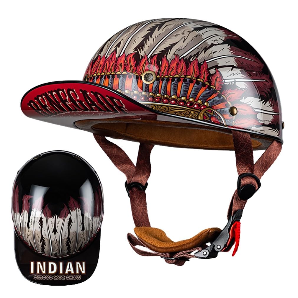 Motorrad Halbschalen Halbhelm Halbschalenhelm Baseballmütze-Helm Baseball Cap Motorradhelm Mit ECE-Zulassung Cruiser Chopper Scooter Helm Für Bike Cruiser Chopper Moped Scooter