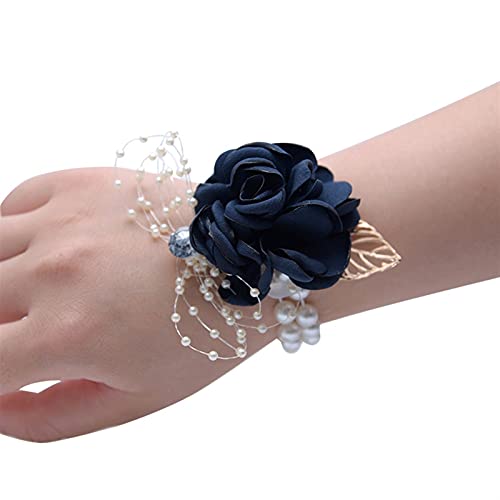 Ein Blumenarmband, ein Handgelenk mit Blumen Mädchen Brautjungfer Handgelenk Blumen Hochzeit Prom Party Corsage Armband Stoff Hand Blumen Hochzeit Supply Zubehör (Color : 3), One Size