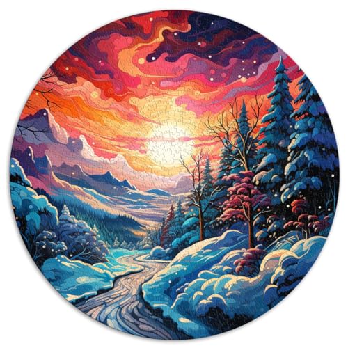 Puzzle | Puzzle „Pfad im Schnee“, bunt, 1000 Teile für Erwachsene, schwieriges Puzzle, 67,5 x 67,5 cm, Lernpuzzle, Heimkunstdekor