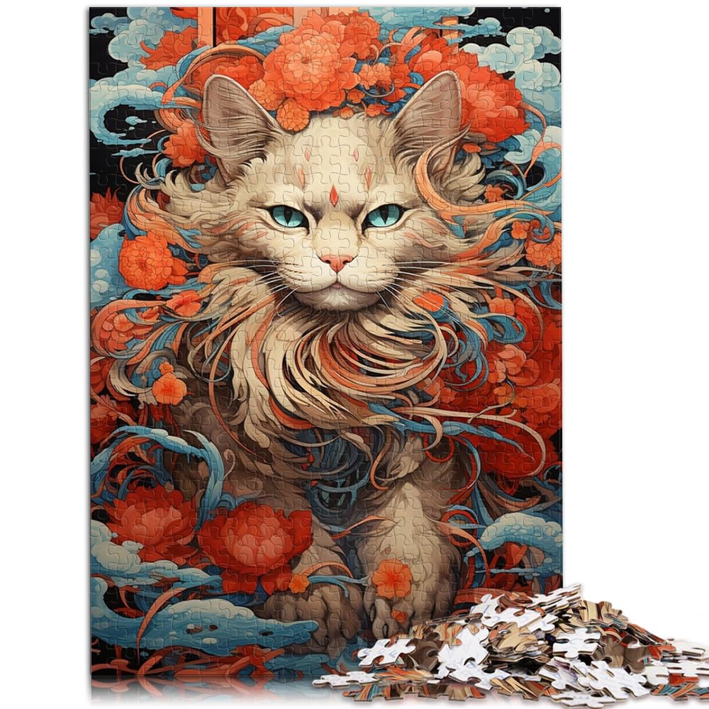 Puzzlespiel Art Cat and The Jigsaw 1000 Teile für Erwachsene Holzpuzzle Familienspiel zum Stressabbau Schwieriges Herausforderungspuzzle 1000 Teile (50 x 75 cm)