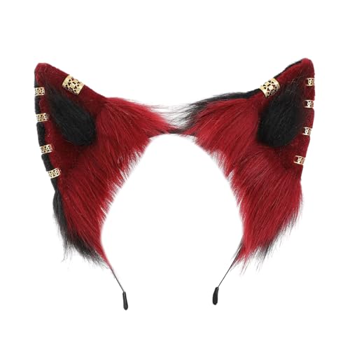 SANRLO Stirnbänder, Haarschmuck für Damen, Cosplay, Wolfsohr, Stirnband, Damen, Studenten, Karneval, Anime-Charakter, Haarband, Wolfsohr, Plüsch, Weihnachts-Haarreif