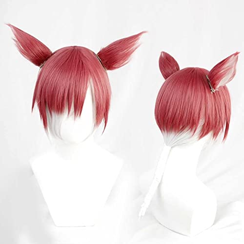 LINLINCD-Wig Anime Cosplay Final Fantasy XIV FF14 G'raha Tia Cosplay Anime Perücke mit Ohren Lange Perücke mit gratis Haarnetz for Party Karneval Halloween Perücken Weihnachtsperücken